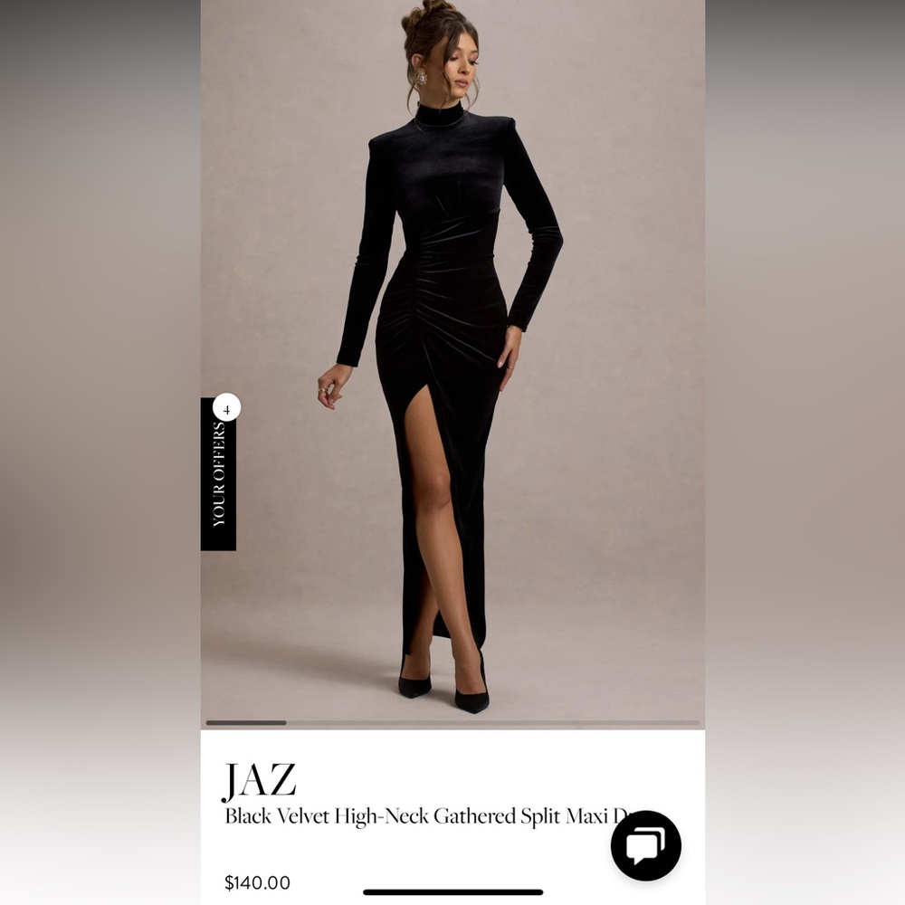 Black Velvet High-Neck Maxi Dress